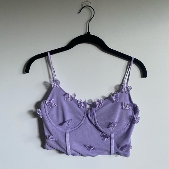 Purple butterfly corset top - Picture 1 of 5